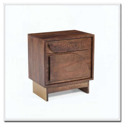 Table de chevet en bois avec 1 tiroir