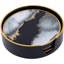 Acrylic Round 4 Piece Coaster Set With Holder