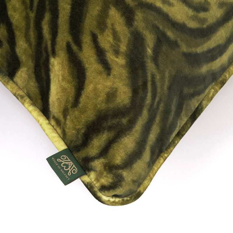 CASPIAN Velvet Large Piped Cushion - Umber