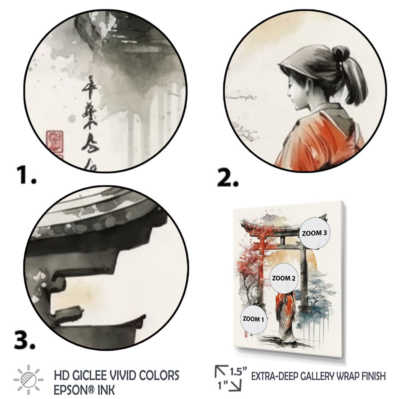 Asian Asian I - reproduction sur toile, Impression noire sur toile encadrée, L 12 po x H 20 po