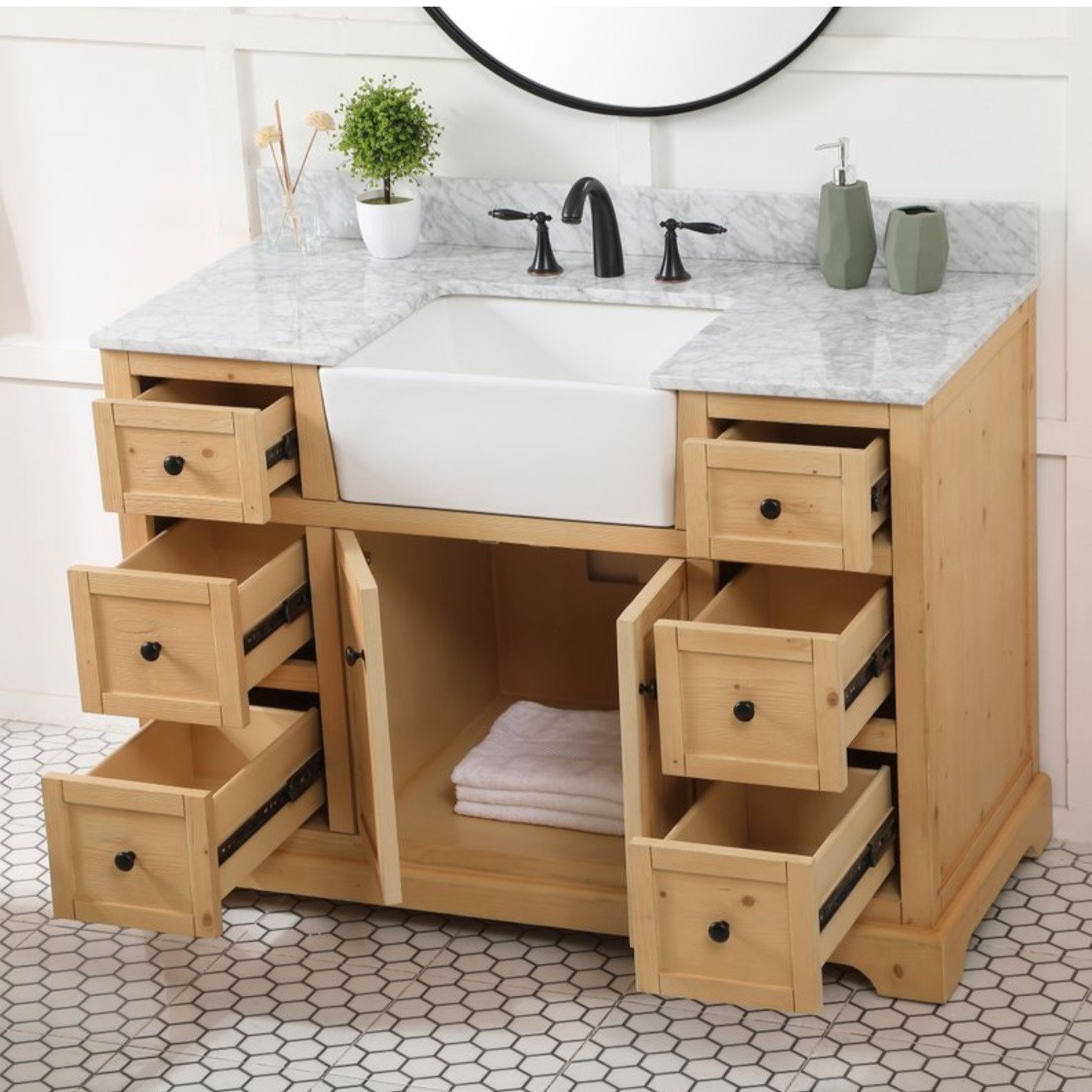Pardue 48'' Single Bathroom Vanity, Natural Wood