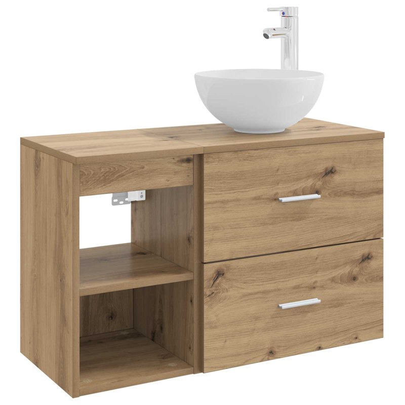 Vanity & Mirror Set, Artisan Oak