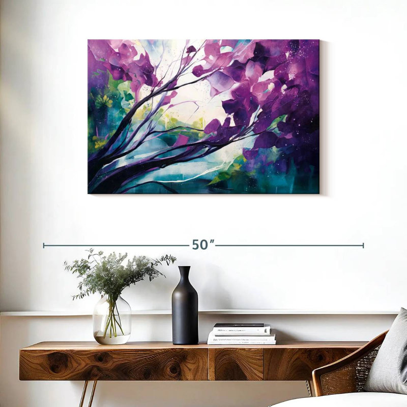 Fleurs mauves Avery, H 24 po x l 36 po