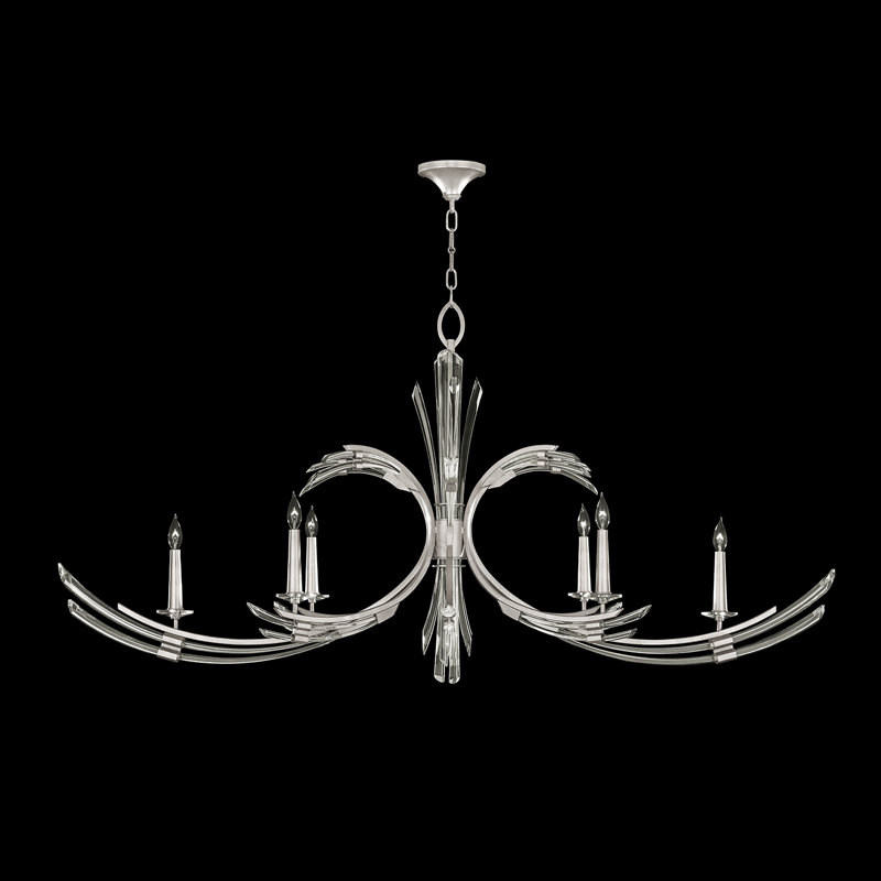 Trevi 6 - Light Wagon Wheel Chandelier, Silver Leaf