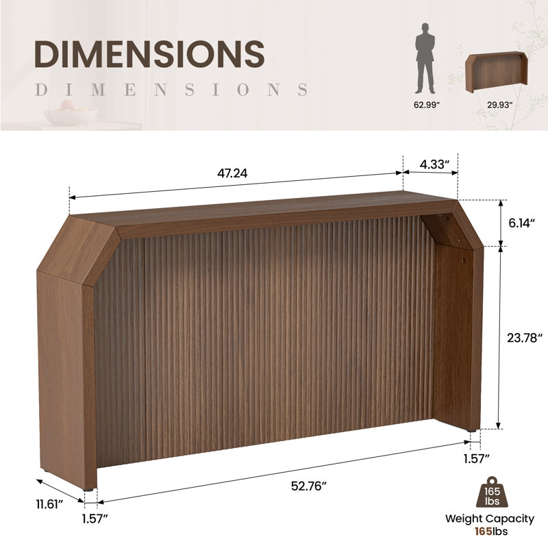  Console Table, Modern Entryway Foyer Table For Hallway & Living Room, Brown