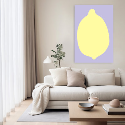 «Big Lemon», art abstrait minimaliste, fruits modernes