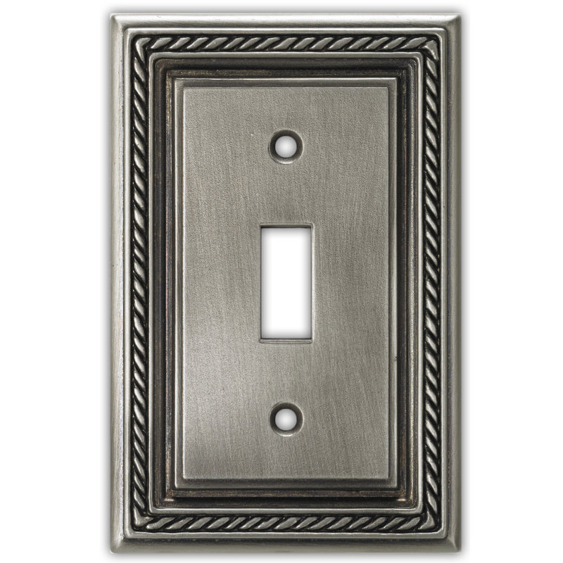 Nautica 1-Gang Toggle Light Switch Wall Plate, Silver
