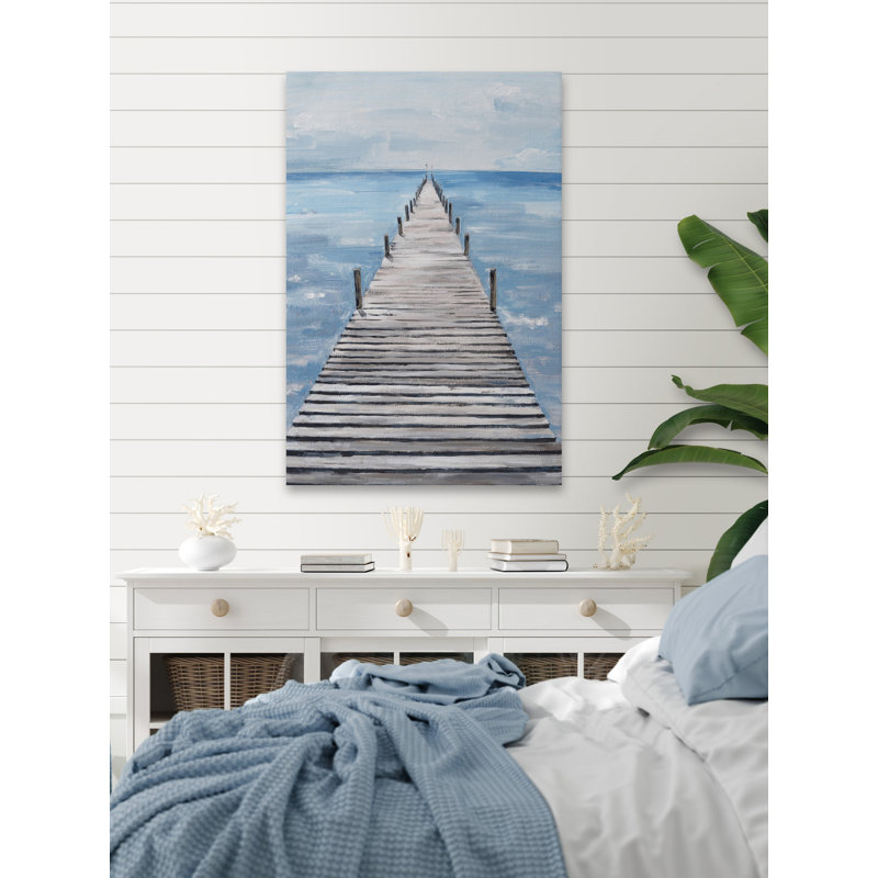 Reproduction d’art sur toile tendue « wooden boardwalk », H 36 po x l 24 po x P 1,5 po