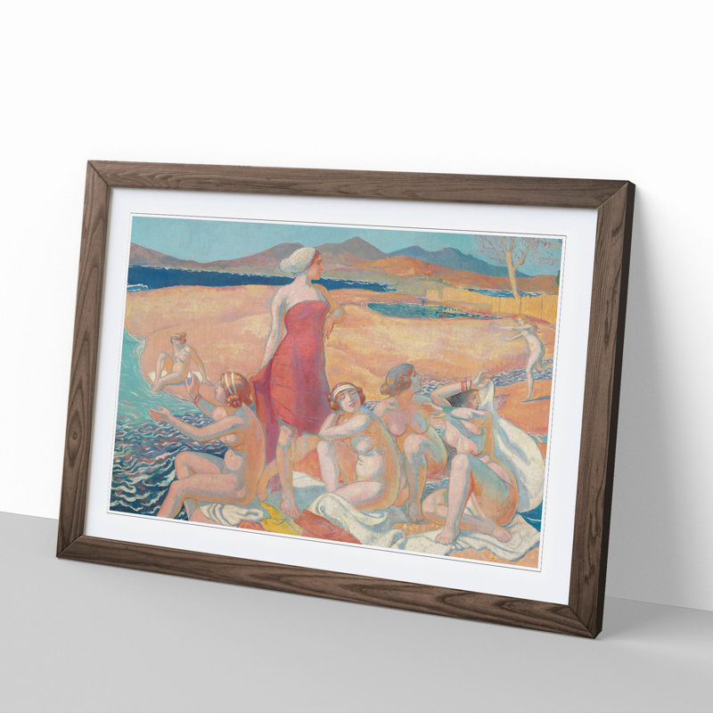 The Awakening of Ulysses by Maurice Denis - Picture Frame Painting, Walnut, 48cm H x 65cm W x 2cm D