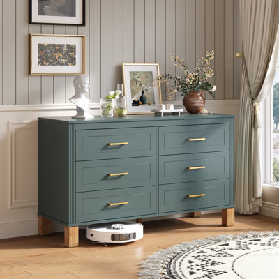 Commode double 6 tiroirs en bois robuste
