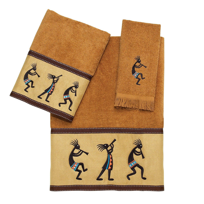 Kokopelli 100% Cotton Midweight Waffle Bath Towel, Nutmeg, Fingertip Towels - 1 Pack