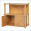 Table de chevet / table d'appoint en bois avec tablette ouverte et armoire de rangement
