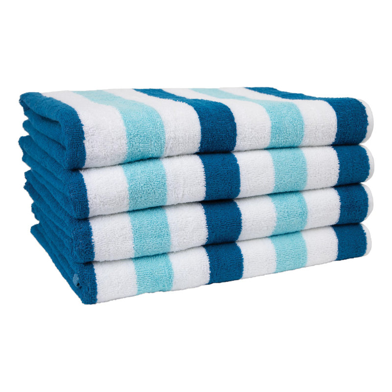 Serviettes de plage 100% coton Arkwright Cabo Cabana (paquet de 4), Bleu marine / bleu