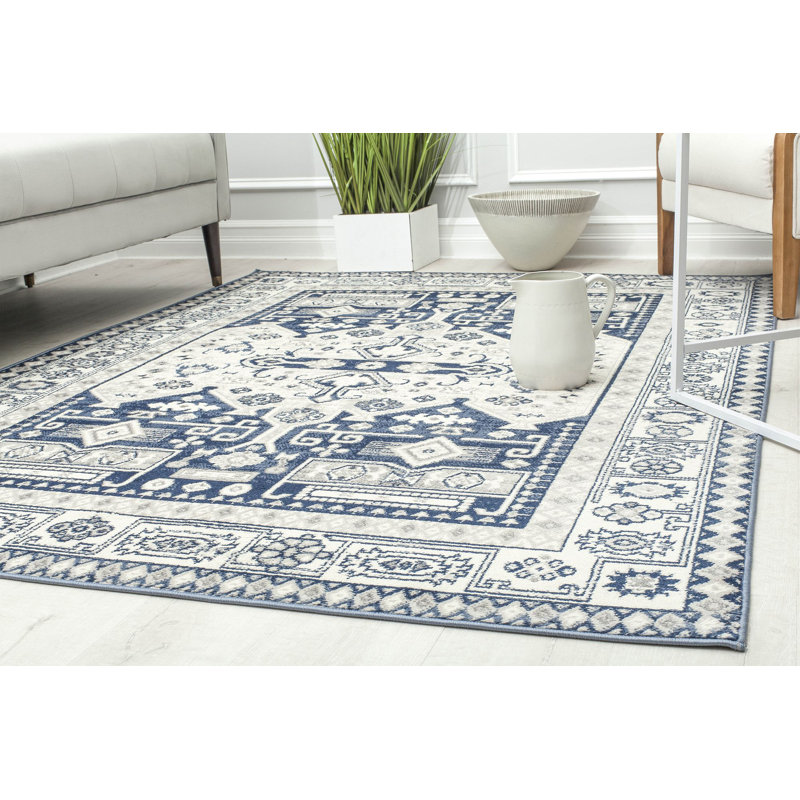 Gabriel Vintage Navy Koti Area Rug, Rectangle 5'3" x 7'