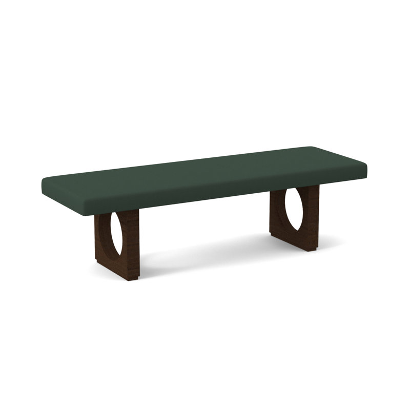 Void Upholstered Bench, American Walnut, Filigree Ivory