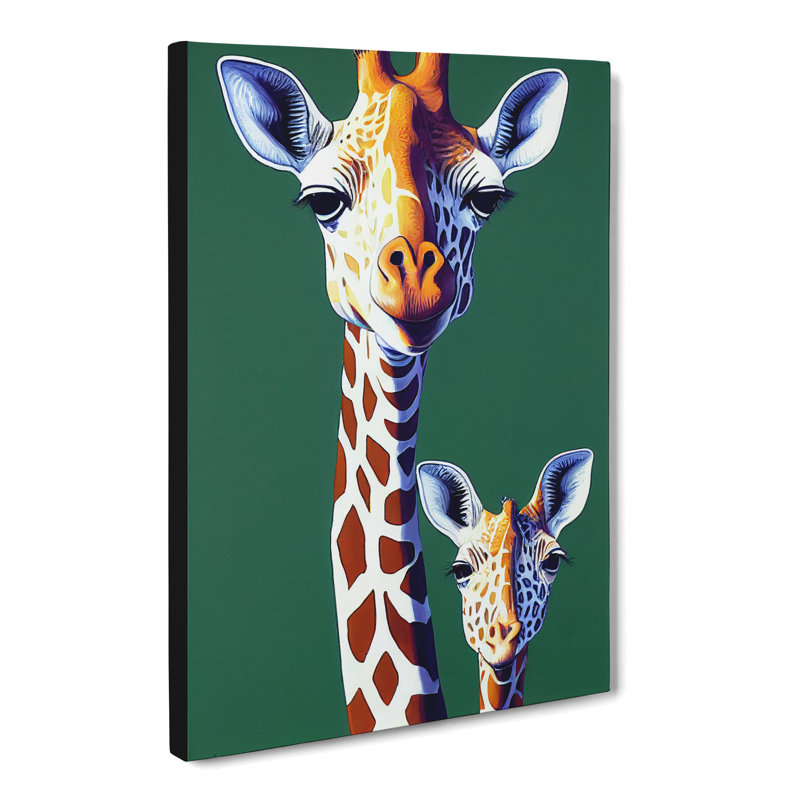CAN-V0523-1075X Giraffe Gouache - Wrapped Canvas Print, 50cm H x 35cm W x 3cm D