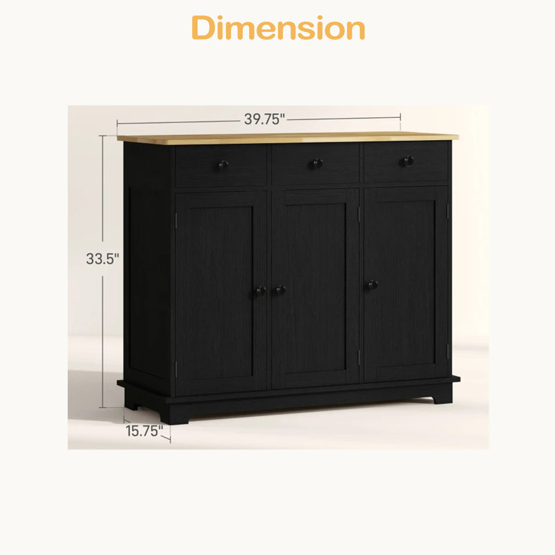Entryway Accent Cabinet,Home Storage Cabinet,Floor Cupboard, Black