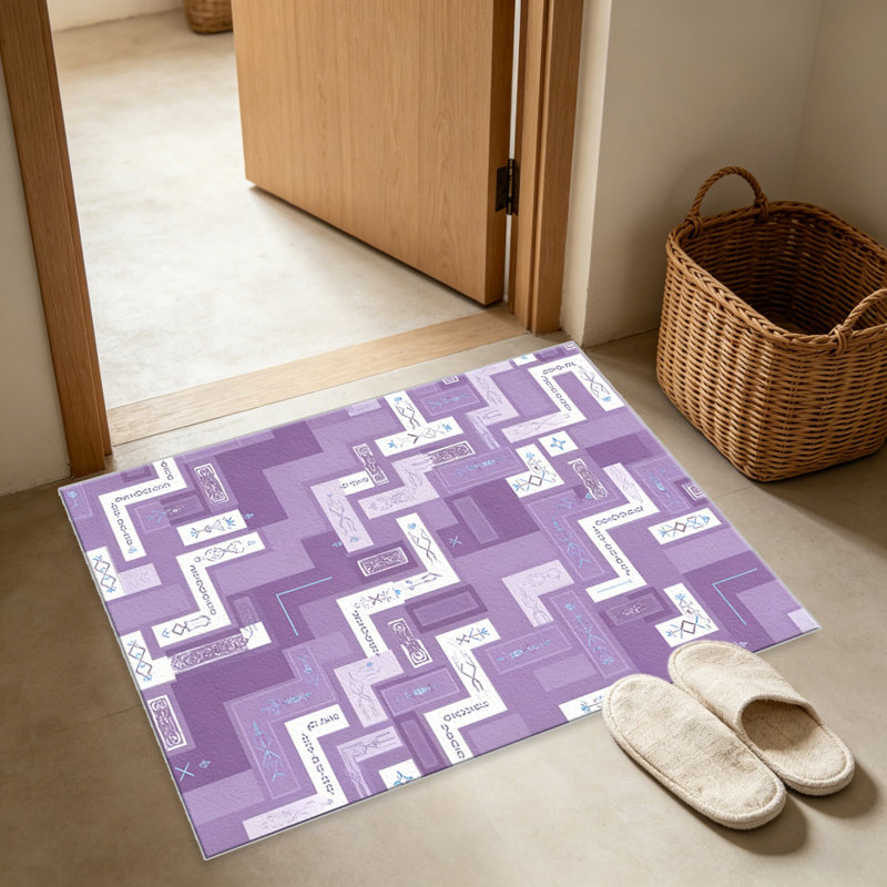 Purple Tribal Geometric carpet-easy to clean, machine-washable, soft and comfortable; suitable for door mats, kitchens, living rooms, bedrooms, corridors, and laundry areas. Easy to clean, durable carpet for home decoration.