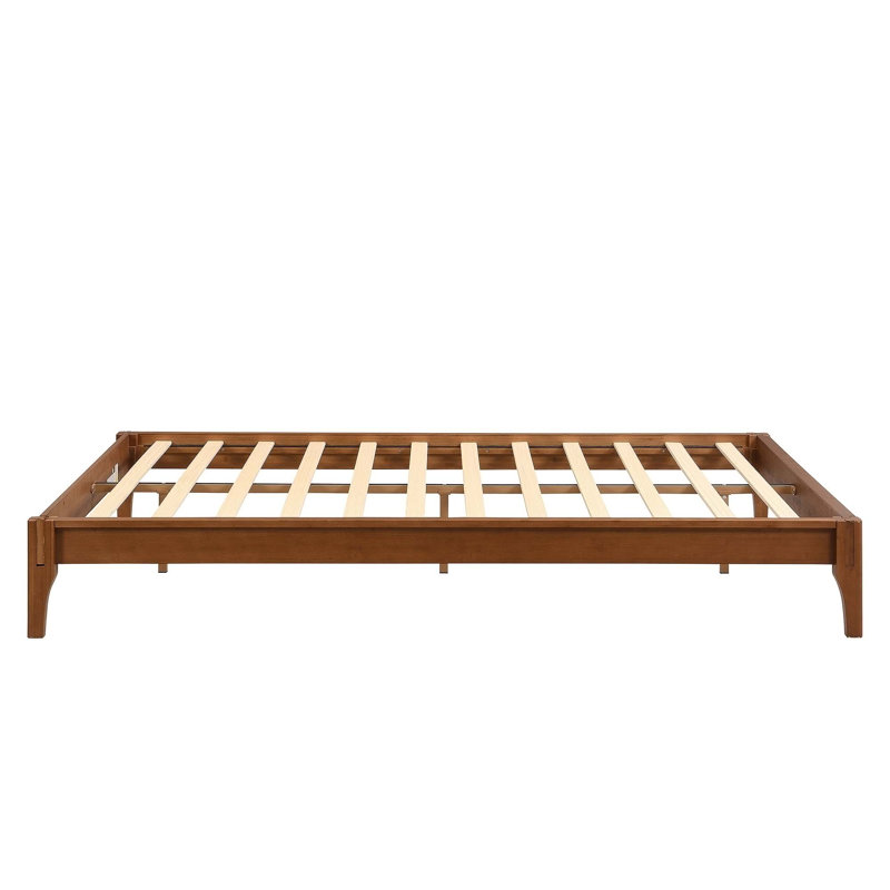12 - Inch Solid Dry Bamboo Wood Platform Bed Frame with Wood Slat Support, Queen