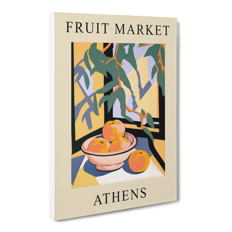 Peach Athens Fruit Market - Wrapped Canvas, 50cm H x 35cm W x 3cm D