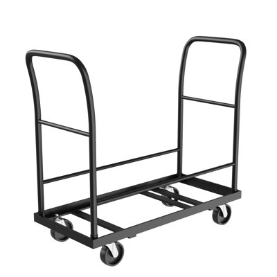 Heavy-Duty Folding Chair Cart with Wheels, 2-Handle L-Shaped Dolly Holds 25 Chairs, 300LBS Capacity for Event Storage & Transport