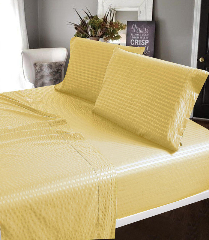 Ultra-Soft Aloe Vera Rayon From Bamboo Sheet Set - 4pc, Wrinkle-Free, Quick-Dry, Gold , King Sheet Set + 3 Additional Pieces