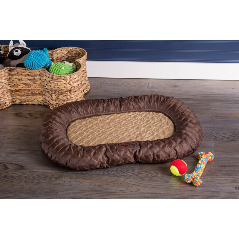 Traversin matelassé Calton, Moyen (l 28 po x P 20 po x H 2 po), Brun