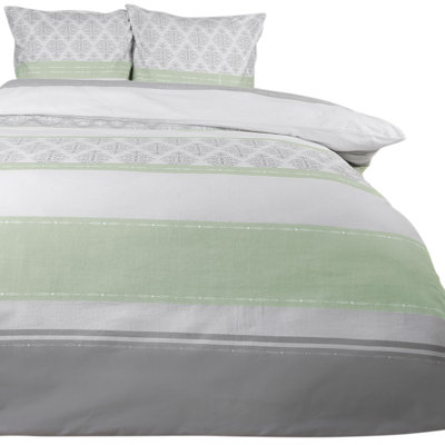 East Urban Home Cotton Geometric Shapes and Floral Duvet Cover Set with Pillow Shams