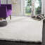 Tapis à poil long en polyester blanc Mehak-1603020977