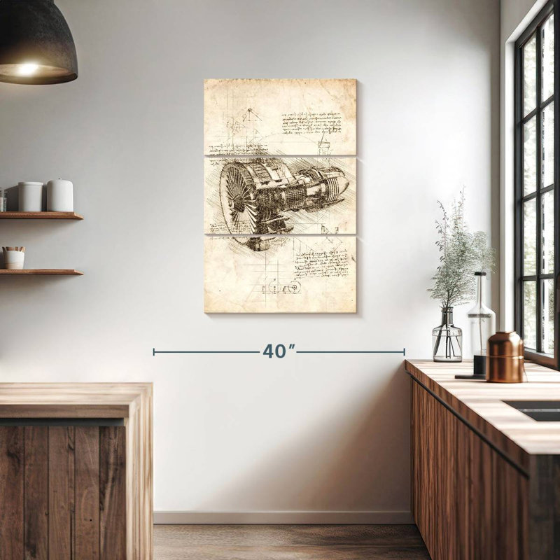 Laelle Jet Engine Sepia, 38" H x 24" W