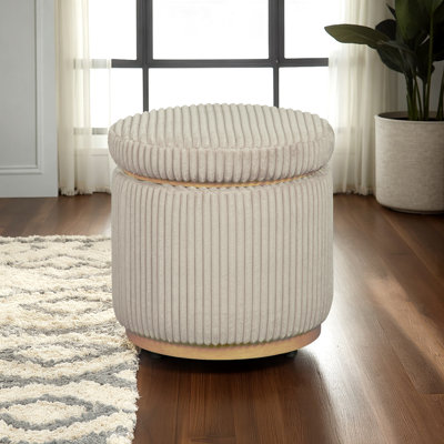 Thurleigh Round Sherpa Ottoman with Storage