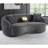 Luxe Dark Grey Upholstered Curved Sofa