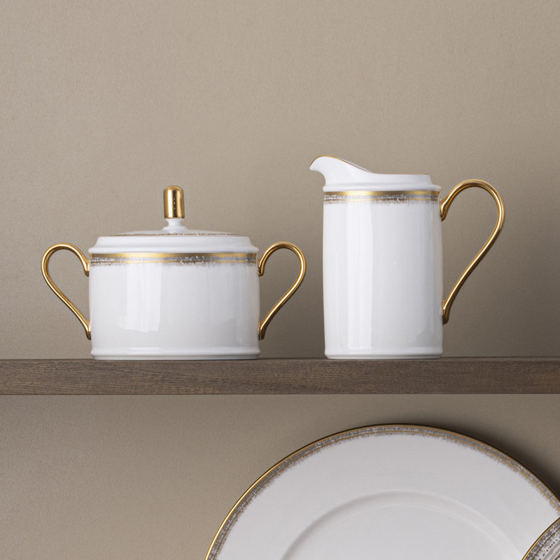 Ensemble sucrier et crémier Noritake Haku