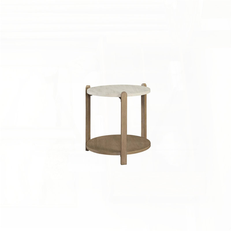Stone Top End Table - Toffee