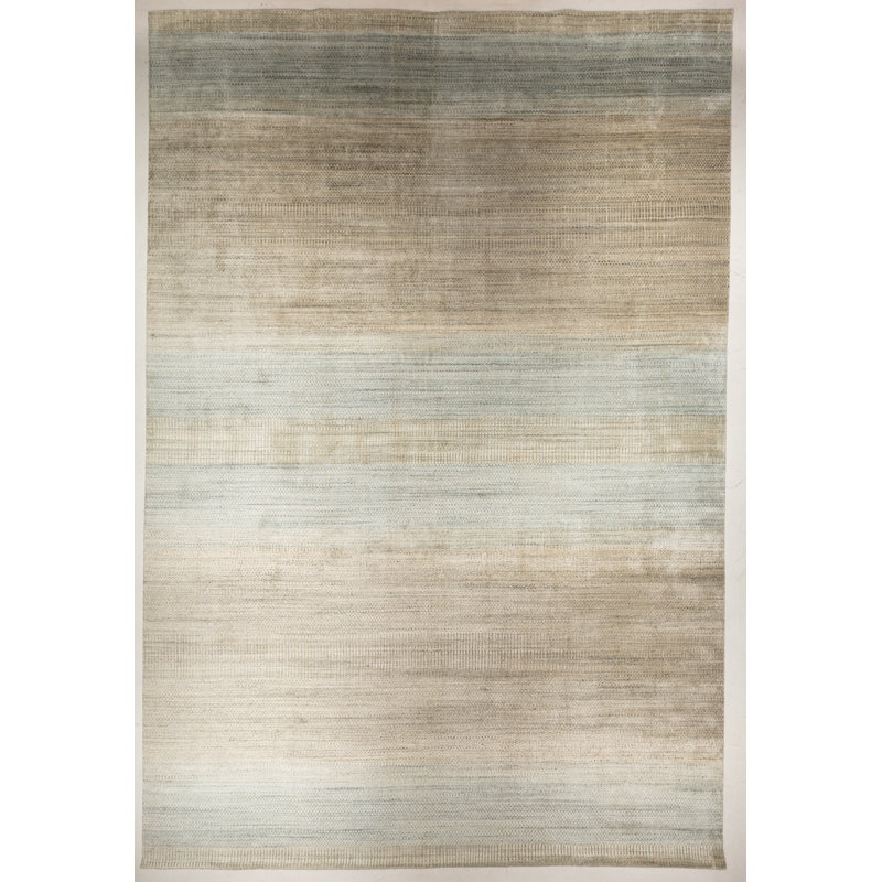 Tapis beige / bleu Modern, Rectangle de 10 pi x 14 pi