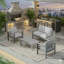 Ensemble de conversation moderne en aluminium pour patio, canapé d'extérieur avec coussins épais et structure et table basse-906942803-906942801-906942765