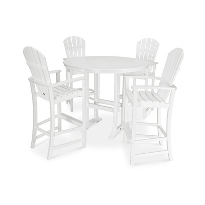 POLYWOOD Palm Coast 5-Piece Round Bar Set