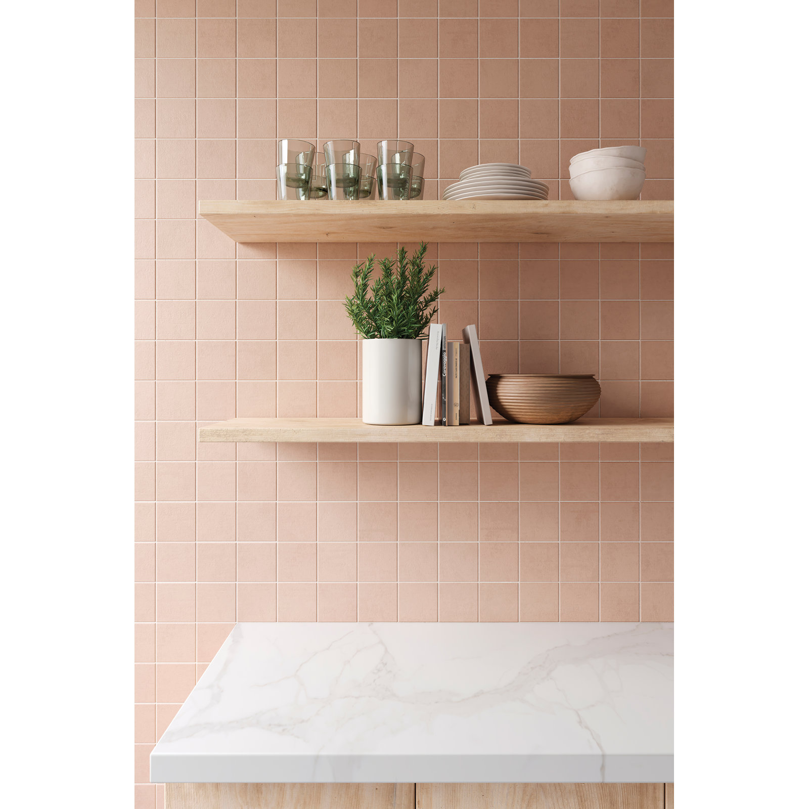 Sahara 4" x 4" Porcelain Tile, Rose