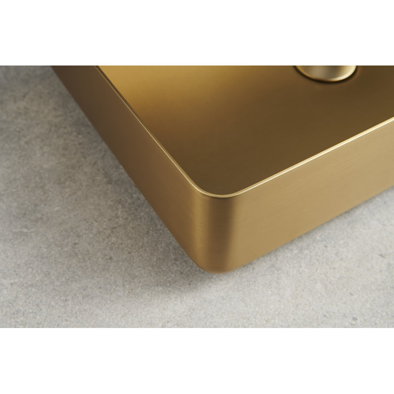 Selected 13.62'' Stainless Steel Square Bathroom Sink, Bronze