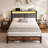 Cradere Queen Size Bed Frame with Headboard, Upholstered Platform Bed with Storage Shelves and Charging Station-634986766