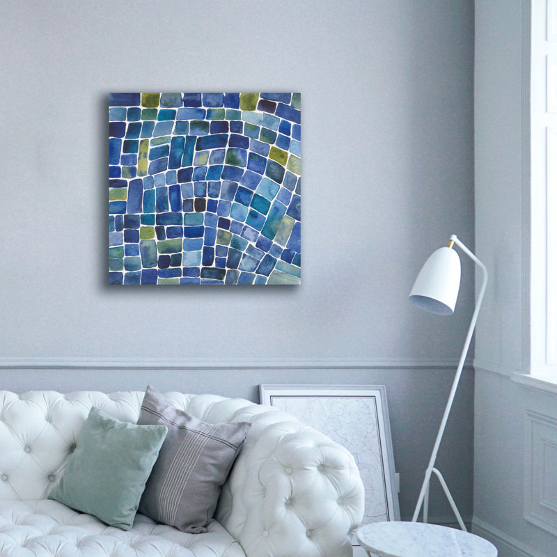 Art mural épique «Sea Glass 1» par Cheryl Warrick, H 37 po x l 37 po