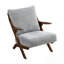 Chaise d'appoint de style Mid-Century moderne avec coussin de siège confortable et structure en bois d'hévéa durable, parfaite pour l'élégance du salon-1989815194