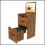 Bureau de coiffeuse 3 en 1 avec miroir éclairé et tabouret, table de maquillage à plateau rabattable, rangement compact pour les petits espaces