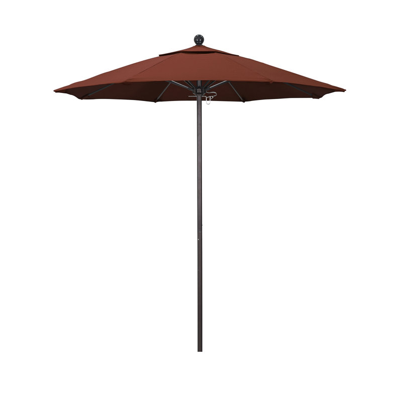 Hibo 90'' Market Sunbrella® Umbrella, Canvas Terracotta Sunbrella® Canvas, Dark Bronze