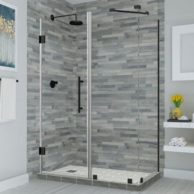 Cabine de douche rectangulaire à charnière sans cadre 60,25 po x 72 po Bromley
