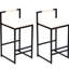 Ensemble de 2 tabourets de bar rembourrés en similicuir avec tabourets de bar modernes et structure en métal pour comptoir, îlot de cuisine