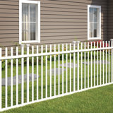 41in H x 44in W (2 Panels) No Dig Zippity Burbank Fence Panel Kit, No Dig Fence Panels, White Vinyl Fences for Yard, Temporary Fence for Backyard, White Picket Fence Garden Border, DIY Fence ZP19057