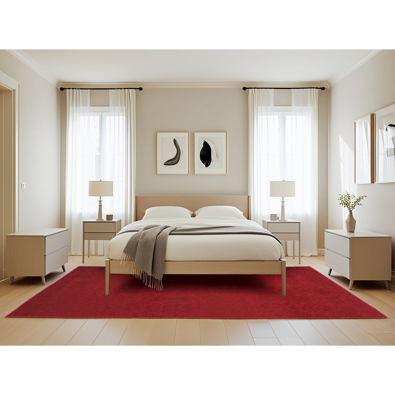 Tapis rouge contemporain, Rectangle 5 pi x 8 pi