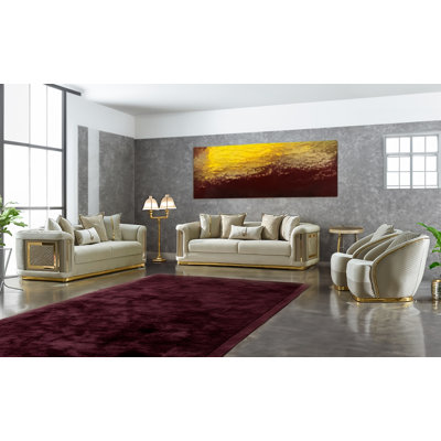 Eude 4 - Piece Velvet Living Room Set by Everly Quinn