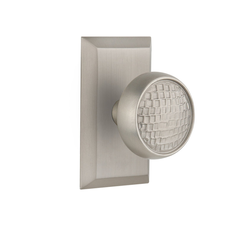 Studio Plate with Craftsman Door Knob, 2-3/4”, Satin Nickel